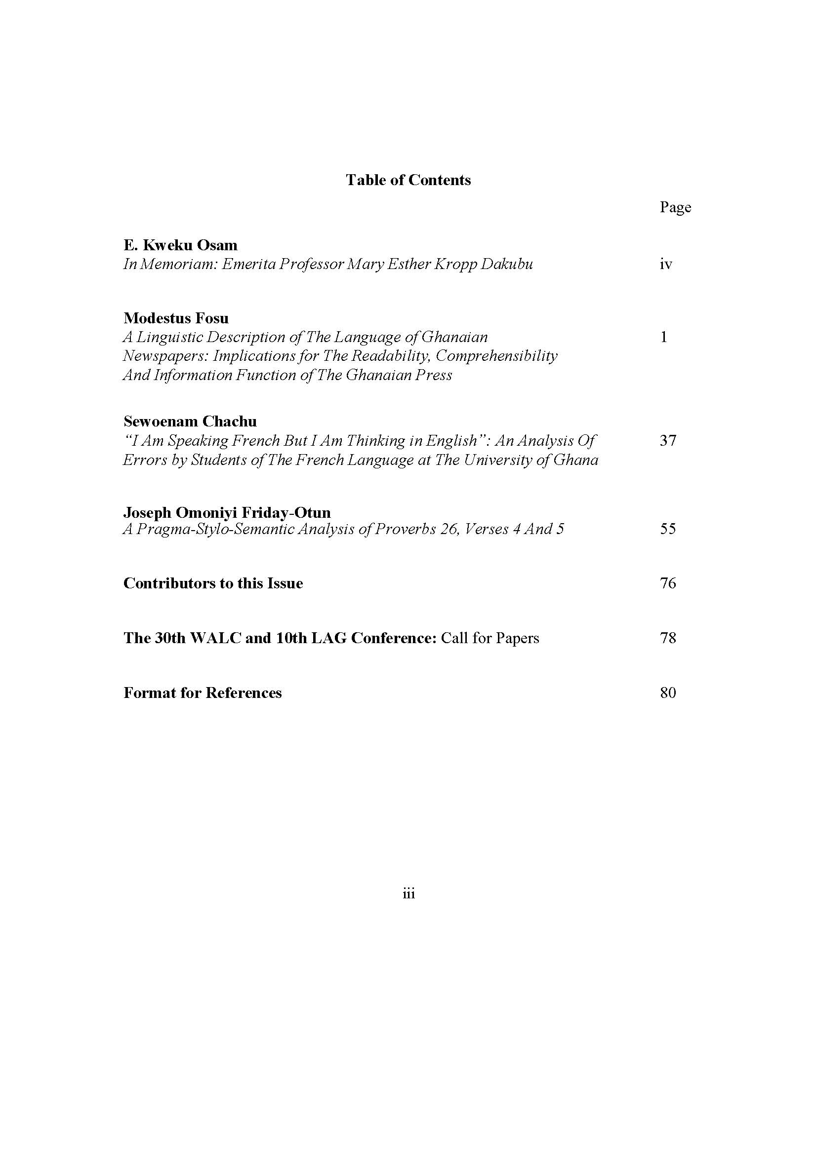 GJL 5(1) Table of Contents Thumbnail